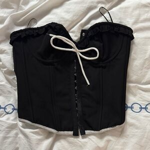 Edikted black and white corset with bow size XS